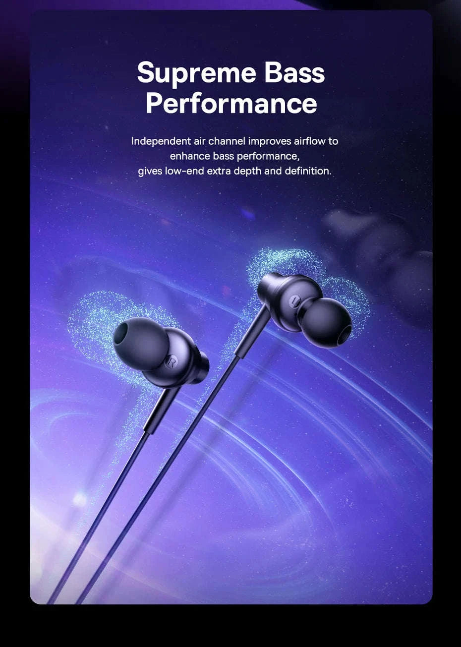 Baseus Encok CZ11/HZ11 Wired Earphones with Mic-CZ11 Cluster Black