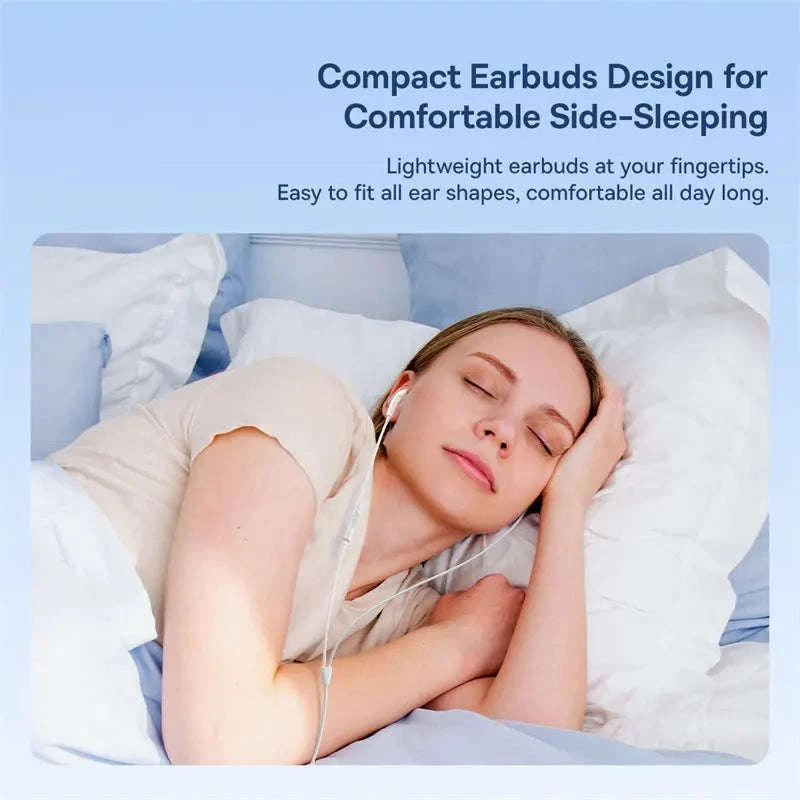 Baseus Encok CZ19 Type‑C Wired Earphones with Mic-WHITE