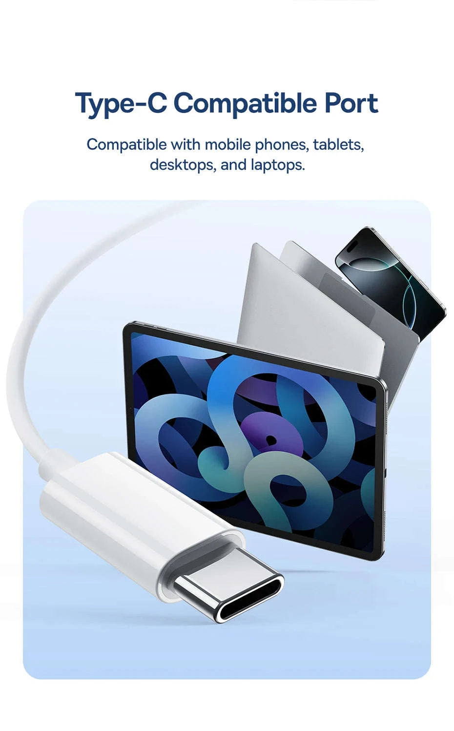 Baseus Encok CZ19 Type‑C Wired Earphones with Mic-WHITE