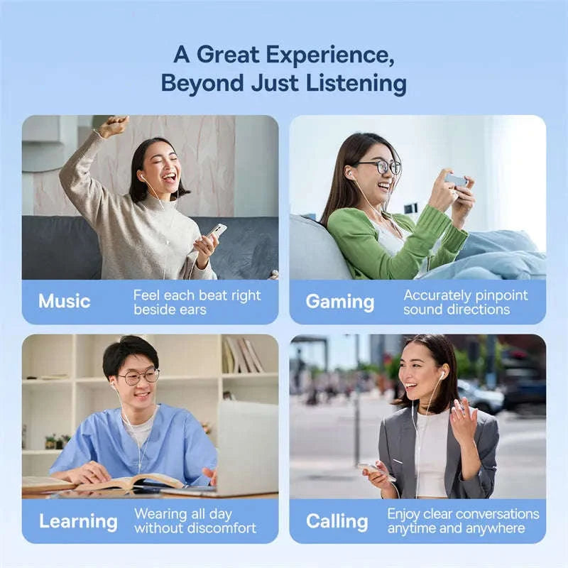 Baseus Encok CZ19 Type‑C Wired Earphones with Mic-WHITE