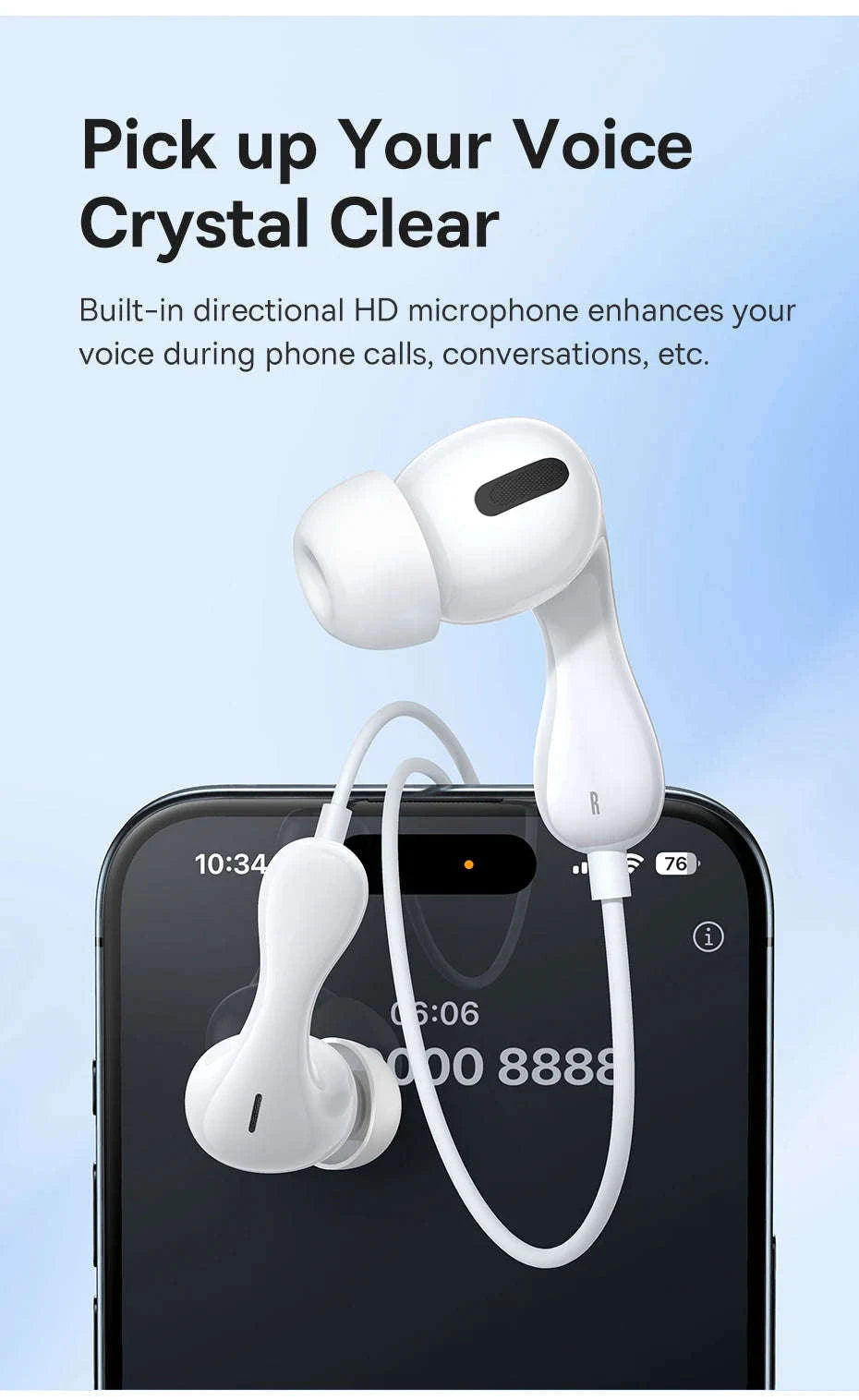 Baseus Encok CZ20/HZ20 Wired Earphones with Hi‑Res Audio and Mic-HZ20-Black