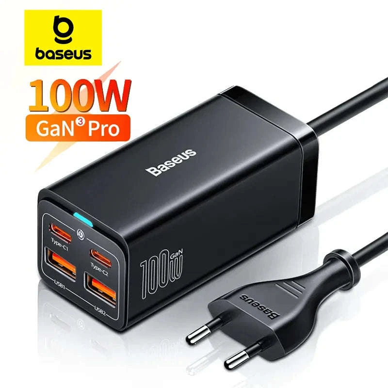 Baseus GaN3 100/ 65W Desktop Charger Quick Charge QC 3.04.0 USB C Type C Phone Charger For iPhone15 Huawei Xiaomi MacBook Laptop-65W EU Plug