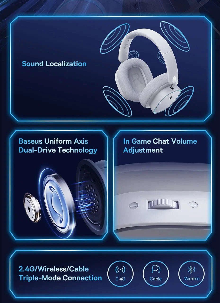 Baseus GH02 Wireless Gaming Headset with Mic-Black