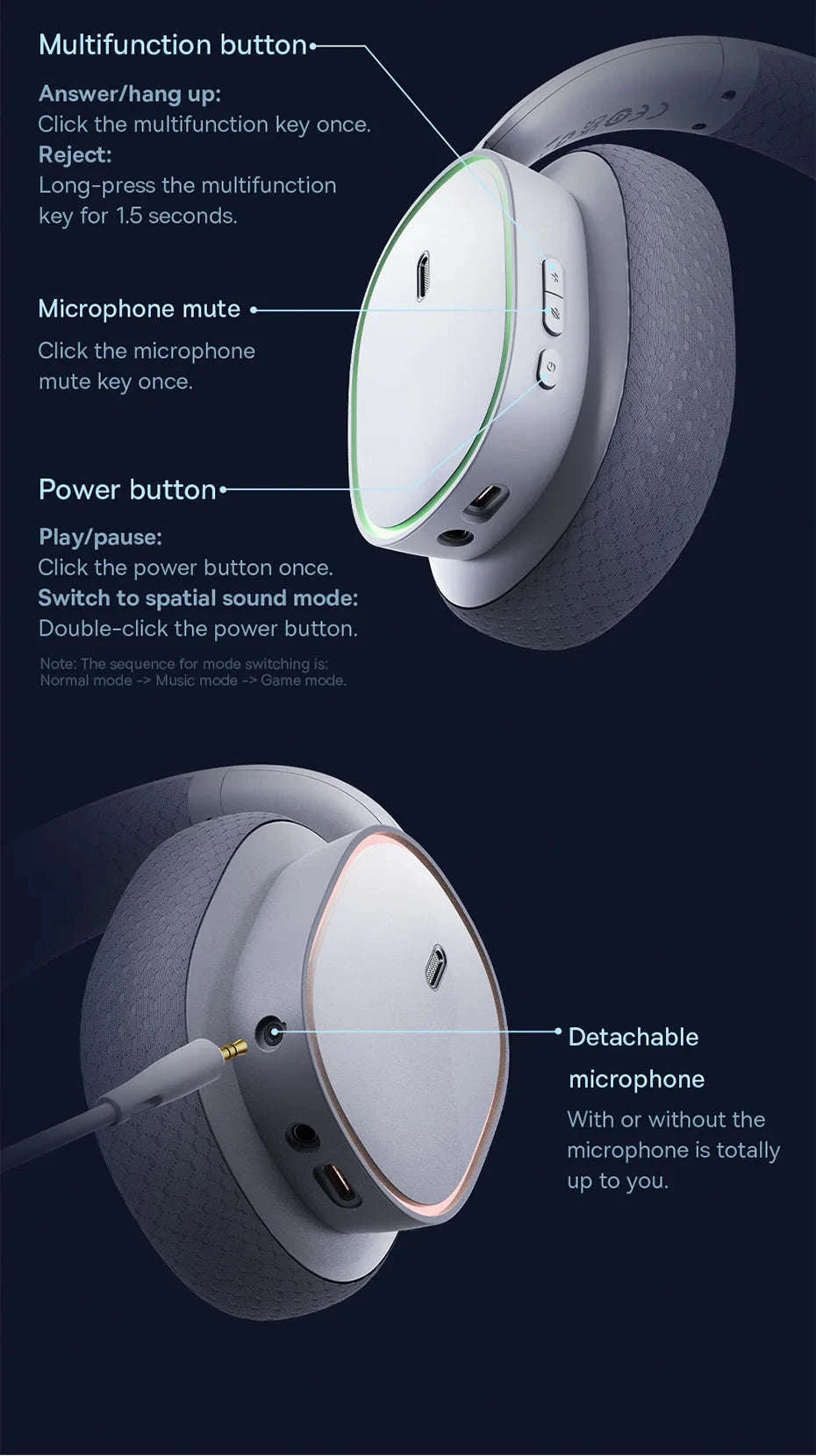 Baseus GH02 Wireless Gaming Headset with Mic-Black