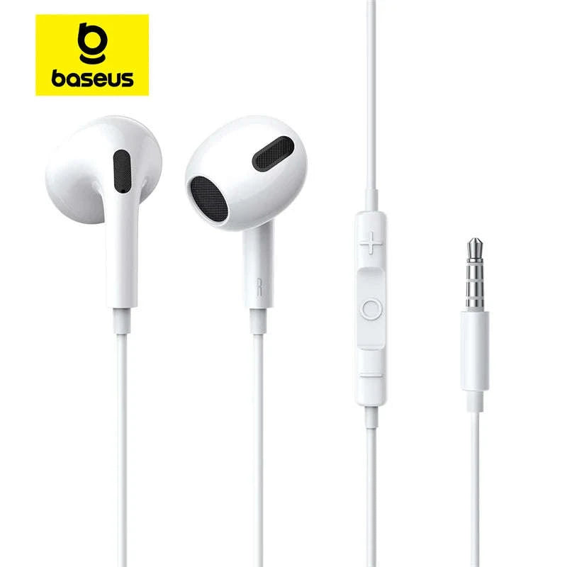 Baseus H17 3.5mm Wired Earphone with Microphone-3.5mm White