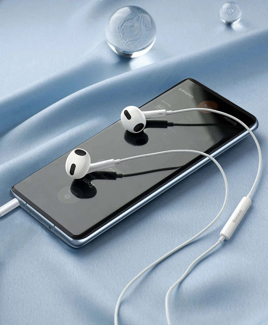 Baseus H17 3.5mm Wired Earphone with Microphone-3.5mm White