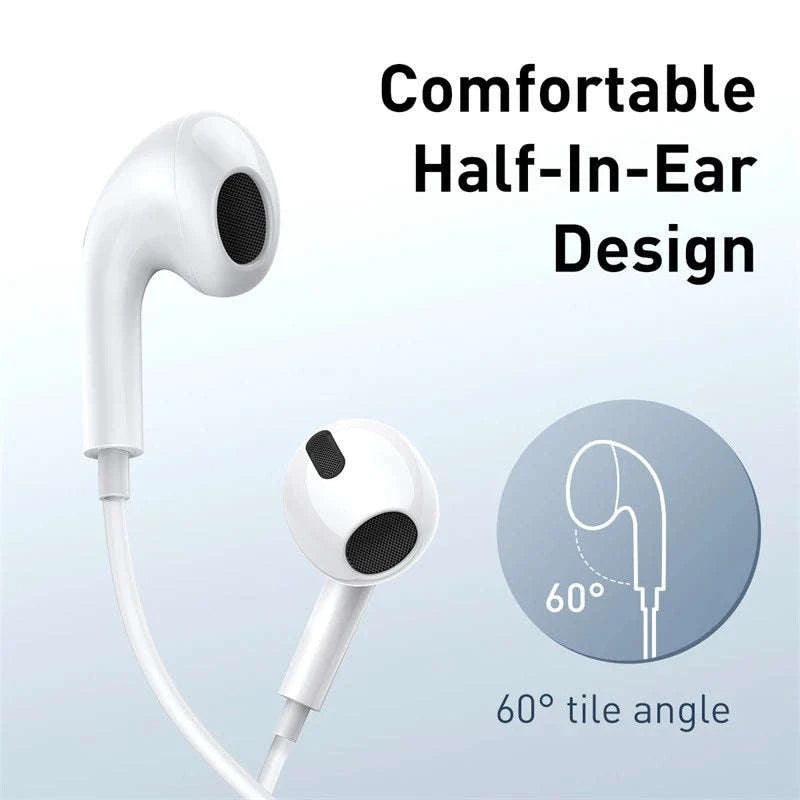 Baseus H17 3.5mm Wired Earphone with Microphone-3.5mm White
