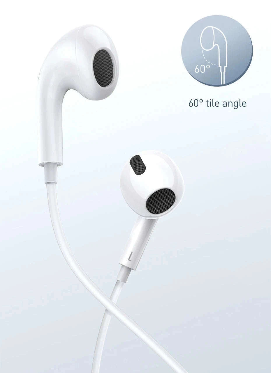 Baseus H17 3.5mm Wired Earphones with Microphone-3.5mm White