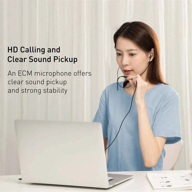 Baseus H19 Wired Earphones-Blue