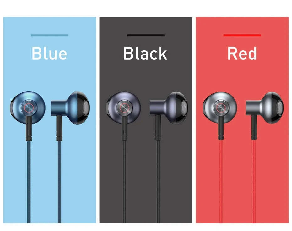 Baseus H19 Wired Earphones-Blue