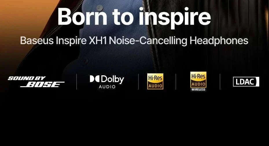 Baseus Inspire XH1 ANC Wireless Headphones 100Hr Hi-Res LDAC-Cosmic Black / China Mainland