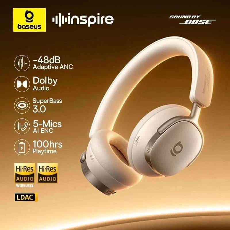 Baseus Inspire XH1 ANC Wireless Headphones 100Hr Hi-Res LDAC-Cosmic Black / China Mainland