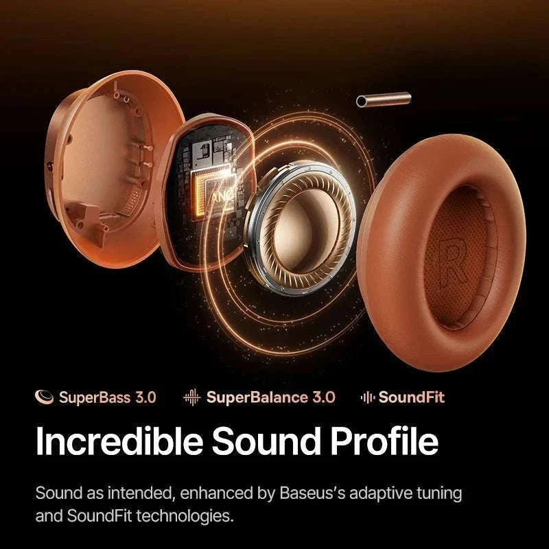 Baseus Inspire XH1 ANC Wireless Headphones 100Hr Hi-Res LDAC-Cosmic Black / China Mainland