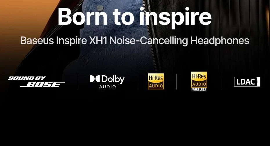 Baseus Inspire XH1 ANC Wireless Headphones 100Hr Hi-Res LDAC-Cosmic Black / China Mainland