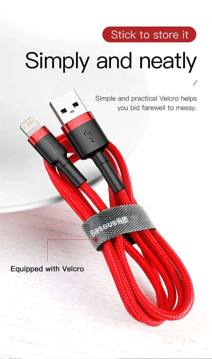 Baseus iPhone Fast Charging Cable with Braided Strength-Grey / 1m