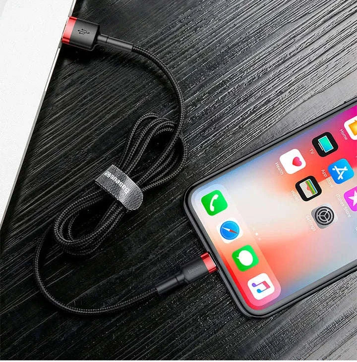 Baseus iPhone Fast Charging Cable with Durable Braided Design-Grey / 2m