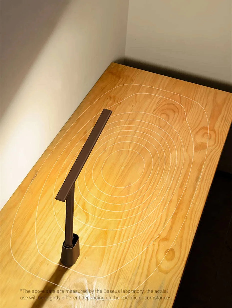 Baseus LED Desk Lamp Eye Protection Study Dimmable Office Light Foldable Table Lamp Smart Adaptive Brightness Bedside Read Lamp-White No Adapt / WHITE / L|0-5W