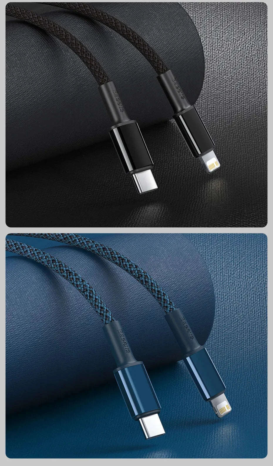 Baseus PD 20W USB‑C Cable for iPhone Fast Charging-Black / 1m