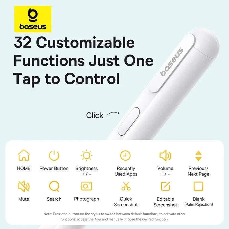 Baseus Tilt Sensitivity Stylus Pen for iPad with Wired Charging-White