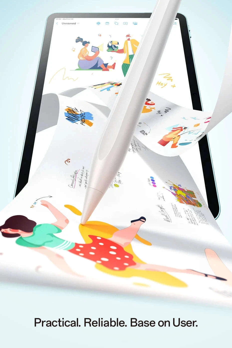 Baseus Tilt Sensitivity Stylus Pen for iPad with Wired Charging-White