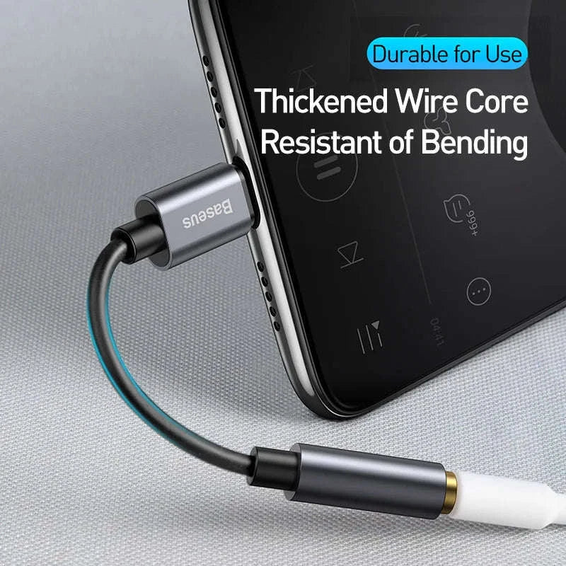 Baseus Type C to 3.5mm Earphone Jack Adapter-Dark Gray