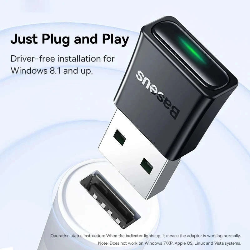 Baseus USB Bluetooth 5.3 Adapter for PC & Laptop-black