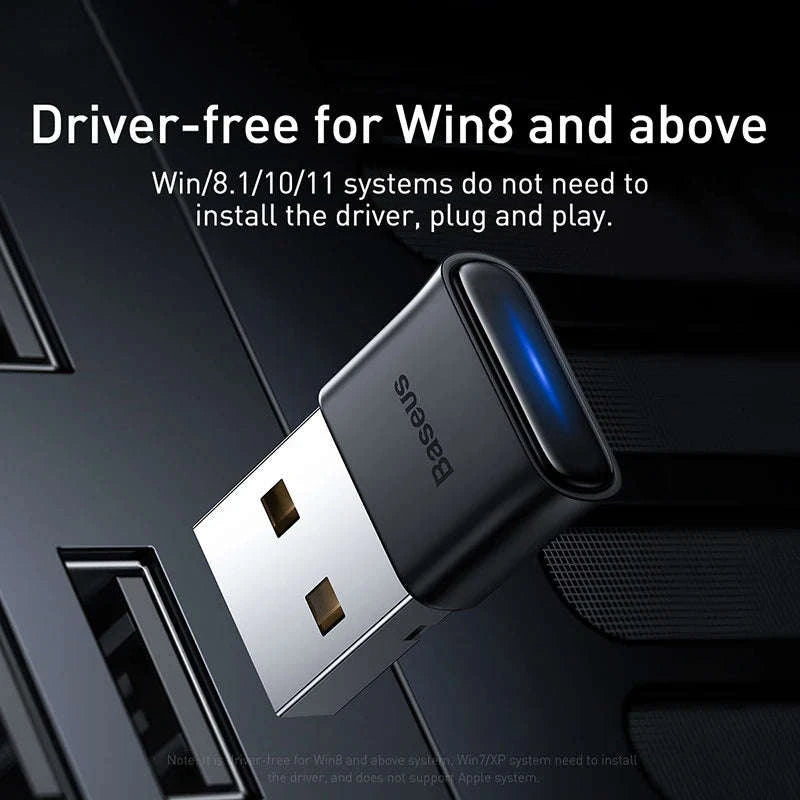Baseus USB Bluetooth Adapter 5.1/5.3 Wireless Receiver for PCs-Black