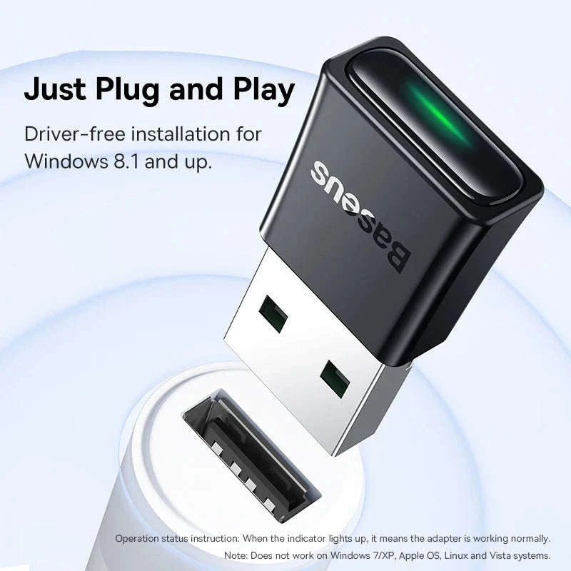 Baseus USB Bluetooth Adapter 5.3 Wireless Dongle-Black