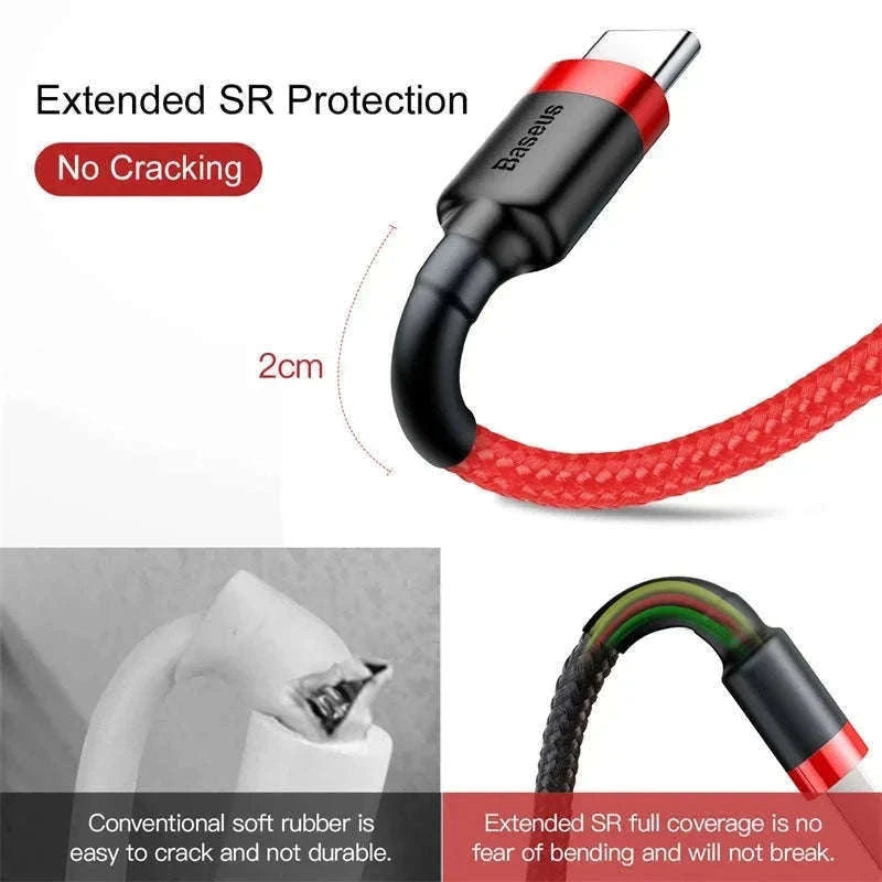 Baseus USB C Cable Quick Charge 3.0 Fast Charging-Gray Black / 1m (3.28ft)