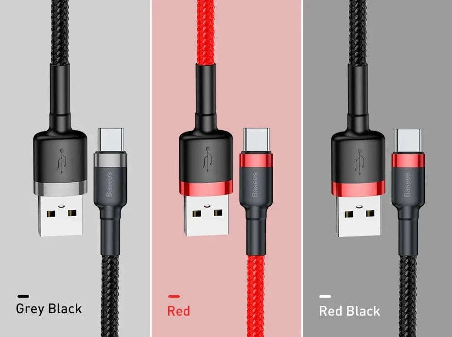 Baseus USB C Cable Quick Charge 3.0 Fast Charging-Gray Black / 1m (3.28ft)
