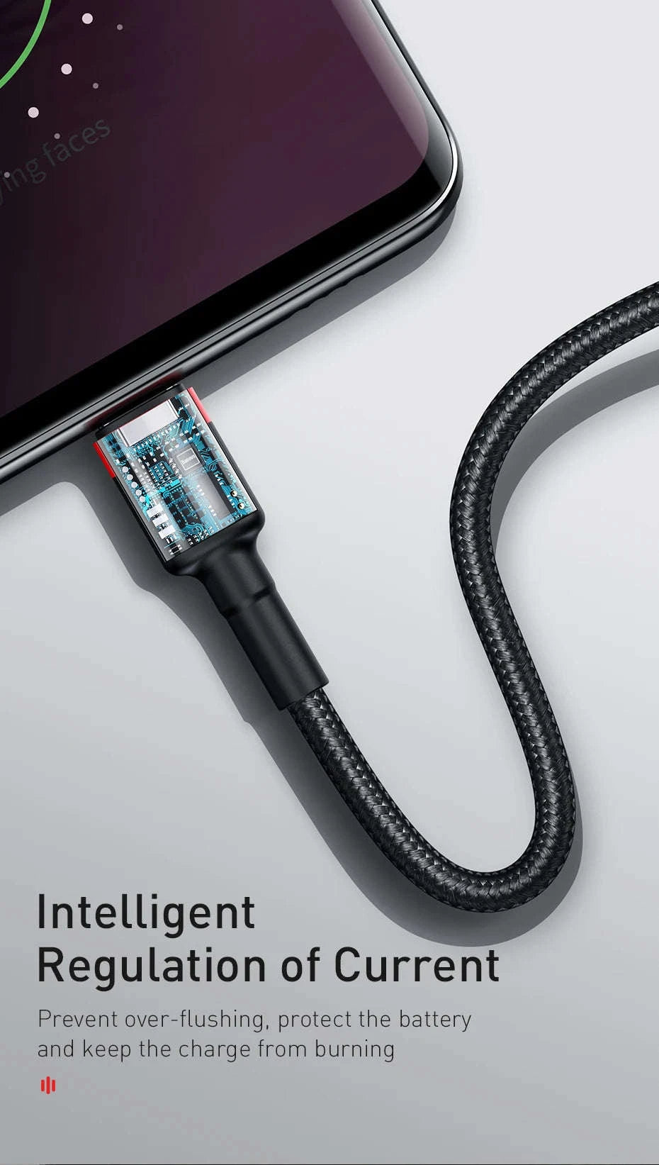 Baseus USB‑C Fast Charging Cable for Type‑C Devices-Gray Black / 1m (3.28ft)