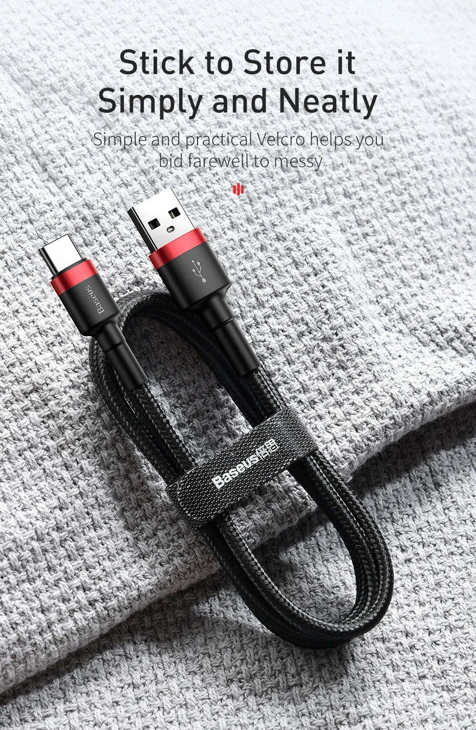 Baseus USB‑C Fast Charging Cable for Type‑C Devices-Gray Black / 1m (3.28ft)