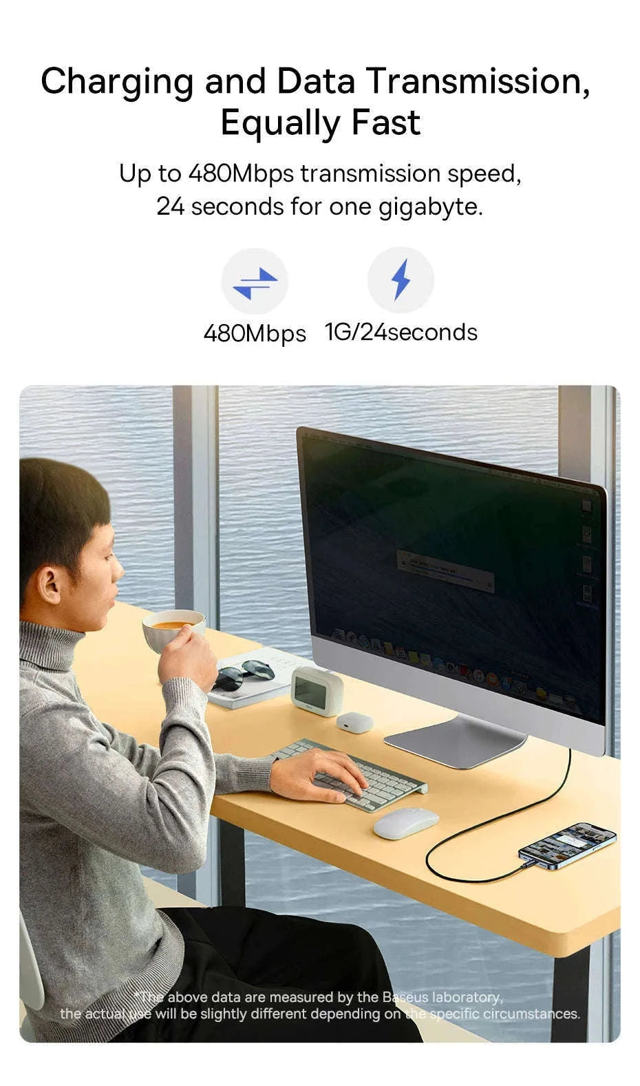 Baseus USB-C to Lightning Fast Charging Cable for iPhone-100W USB To Type-C / 1m