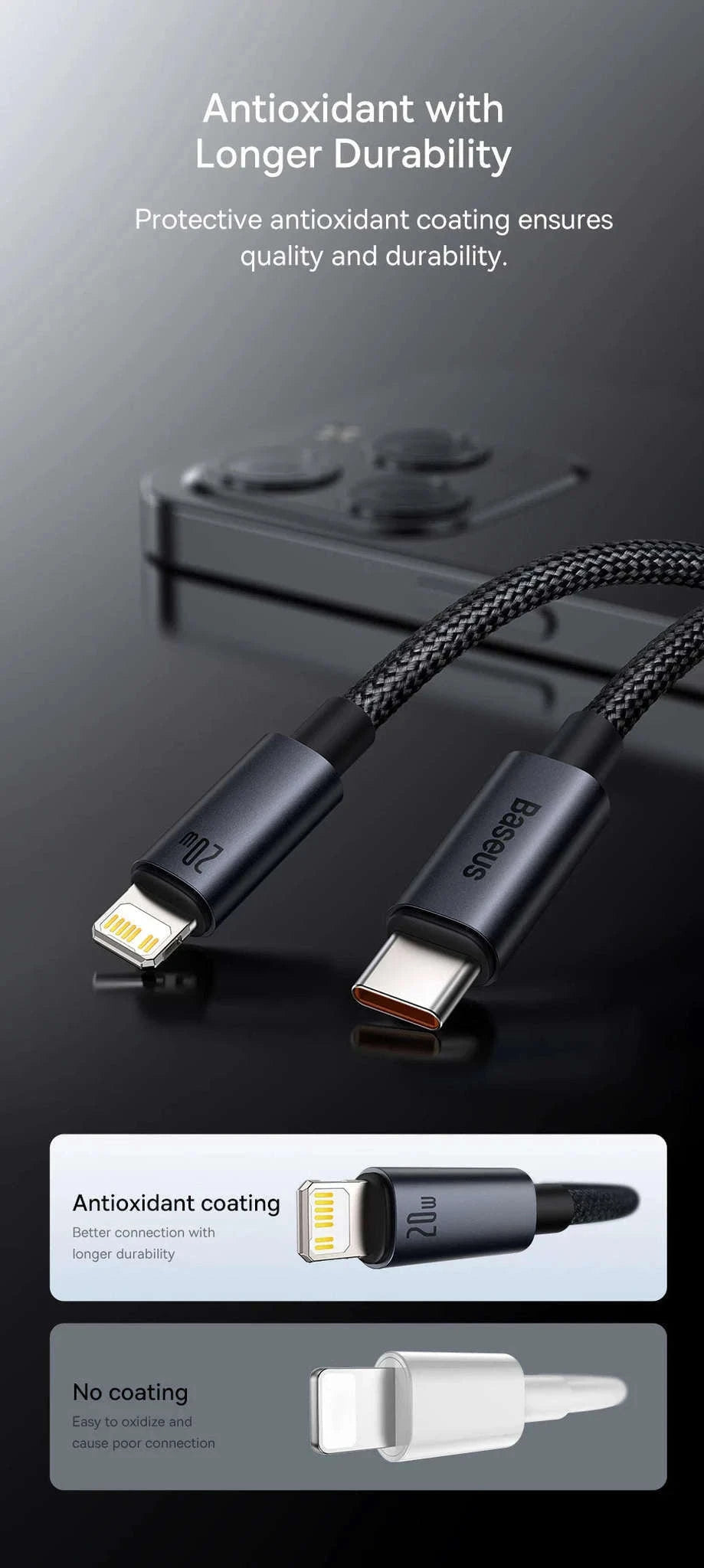Baseus USB-C to Lightning Fast Charging Cable for iPhone-100W USB To Type-C / 1m