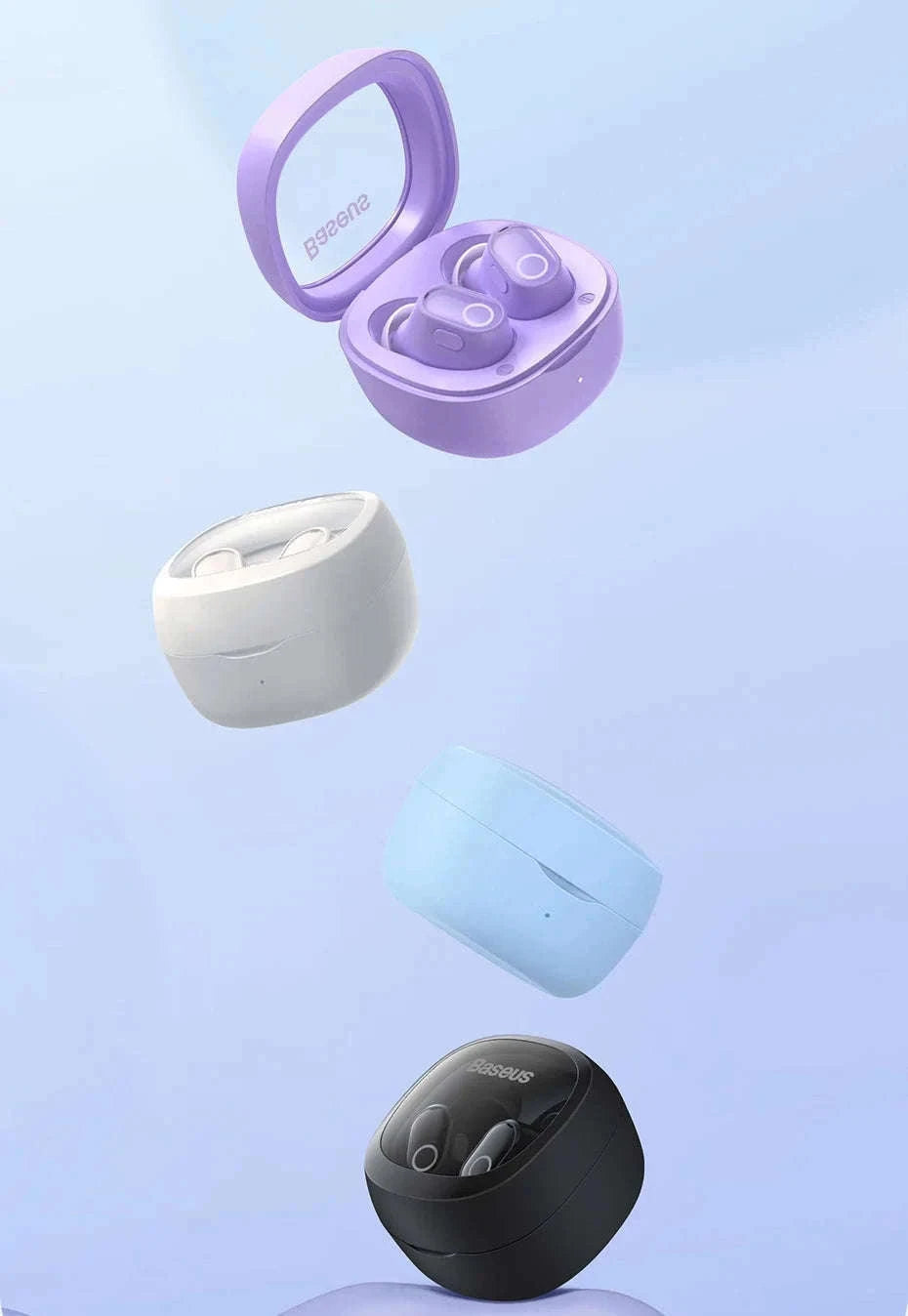 Baseus WM02 True Wireless Earbuds Bluetooth 5.3 with 25H Playtime-White