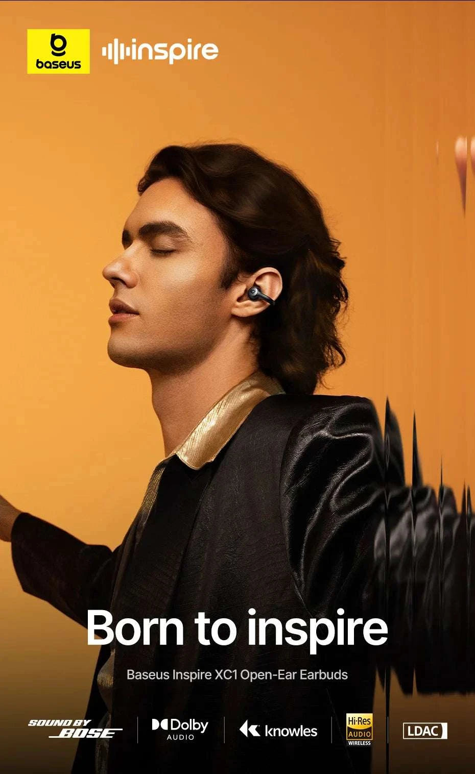 Baseus XC1 Open-Ear Clip Wireless Earbuds Bluetooth 6.1-White
