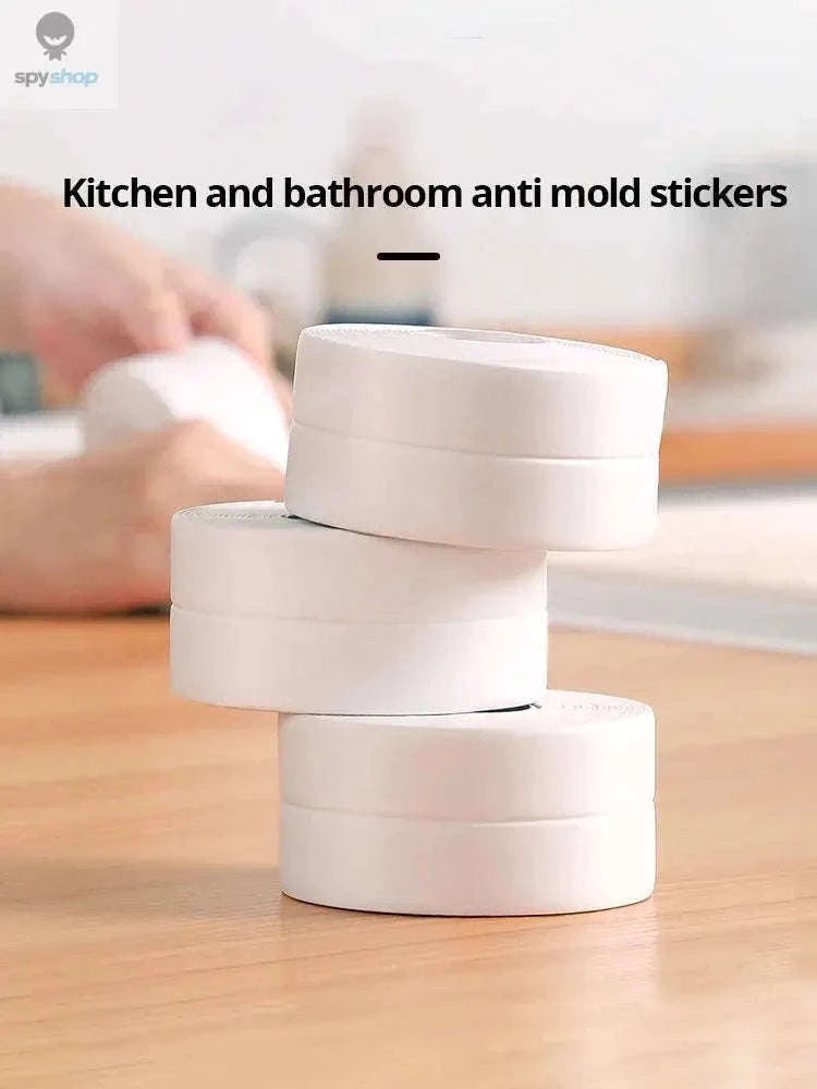 Bathroom Waterproof Sealing Tape PVC Adhesive Strip-white 3MX2CM