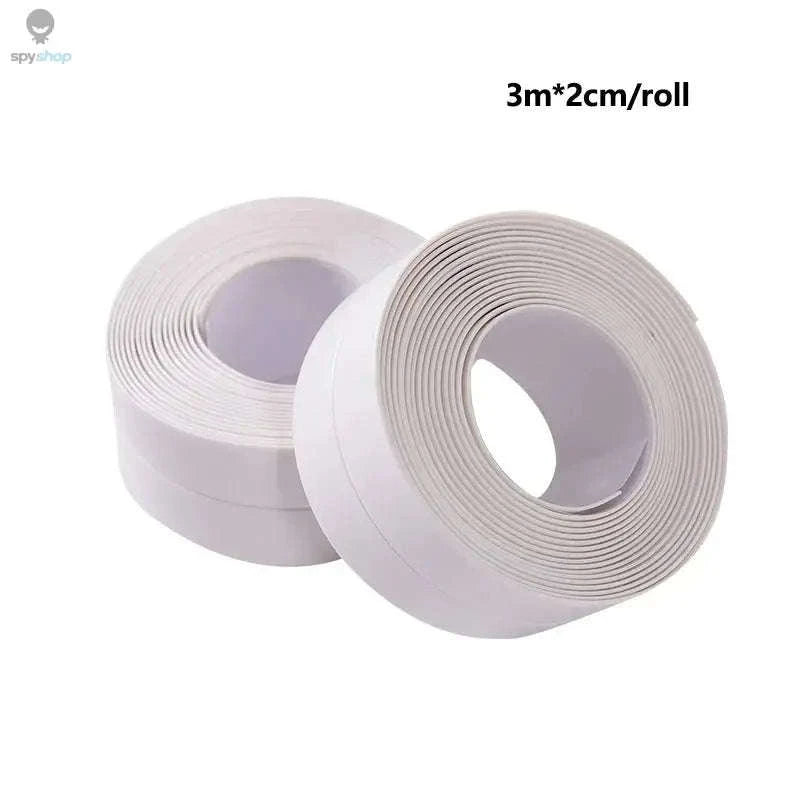 Bathroom Waterproof Sealing Tape PVC Adhesive Strip-white 3MX2CM
