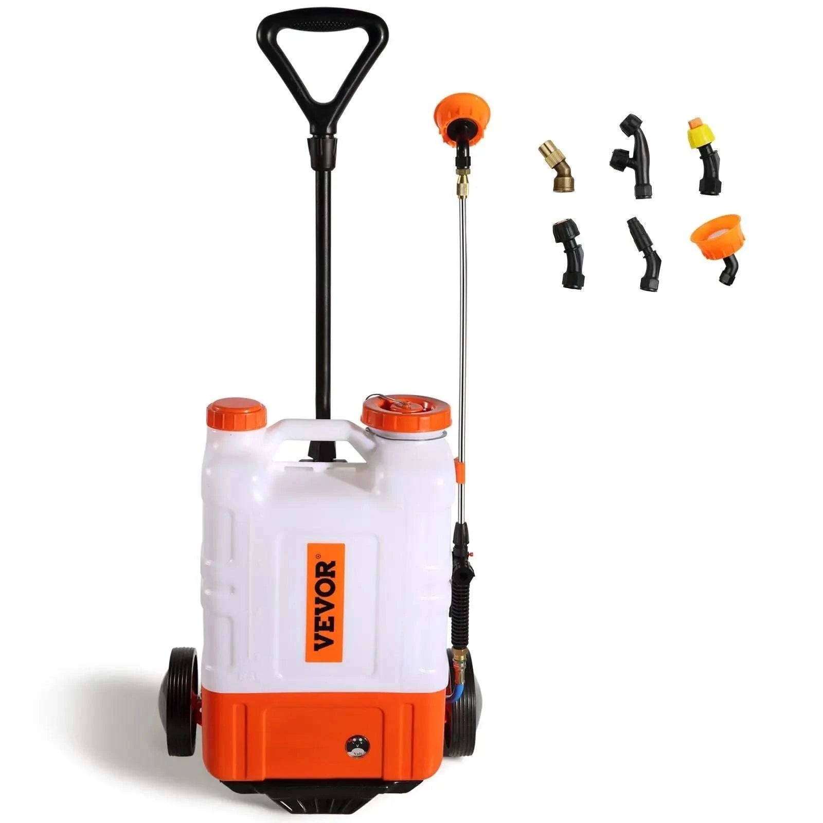 Battery Backpack Sprayer 4 Gallon, 0–94 PSI with Cart and 8 Nozzles-United States