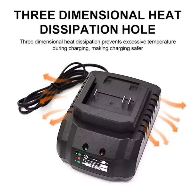 Battery Charger Replacement for Makita 18V–21V Li‑ion Batteries-black / EU