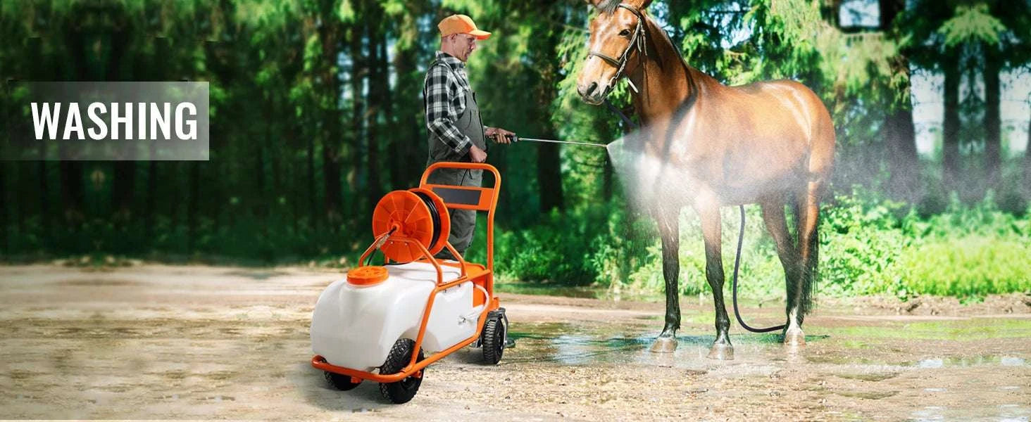 Battery Powered 15 Gallon Garden Sprayer Cart with 126FT Hose-15gal / United States