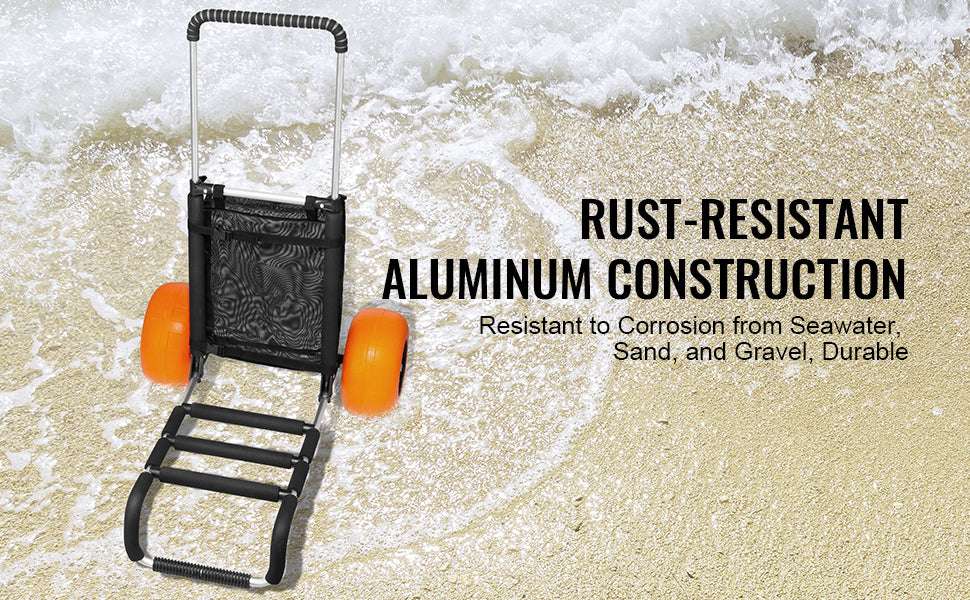 Beach Dolly Cart with Big Sand Wheels 165lb Folding Cargo Carrier-165LBS / CZECH REPUBLIC