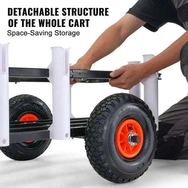 Beach Fishing Cart with Big Balloon Wheels, 200 lb Capacity-United States