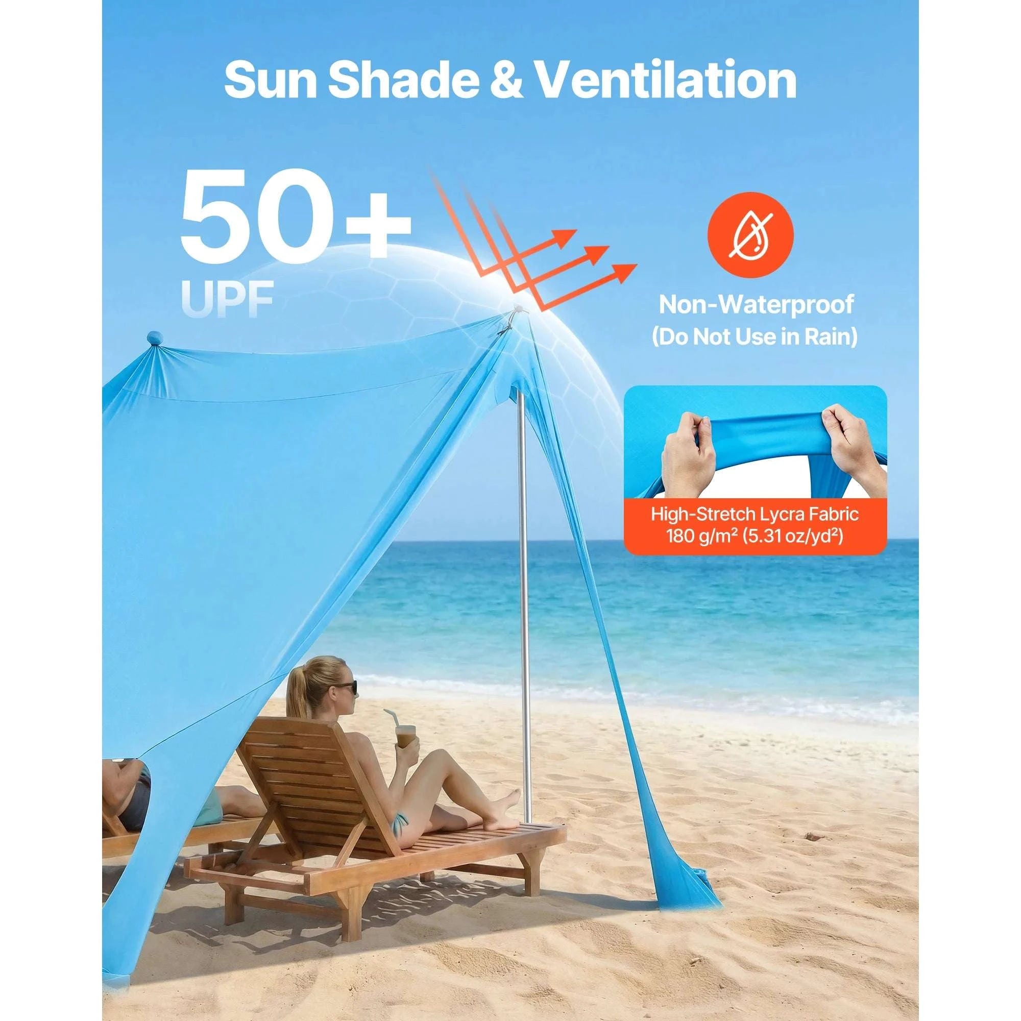Beach Tent Sun Shelter UPF50+ Pop Up Canopy for 3–4 People-10x10x6.6ft Green 4 / United States
