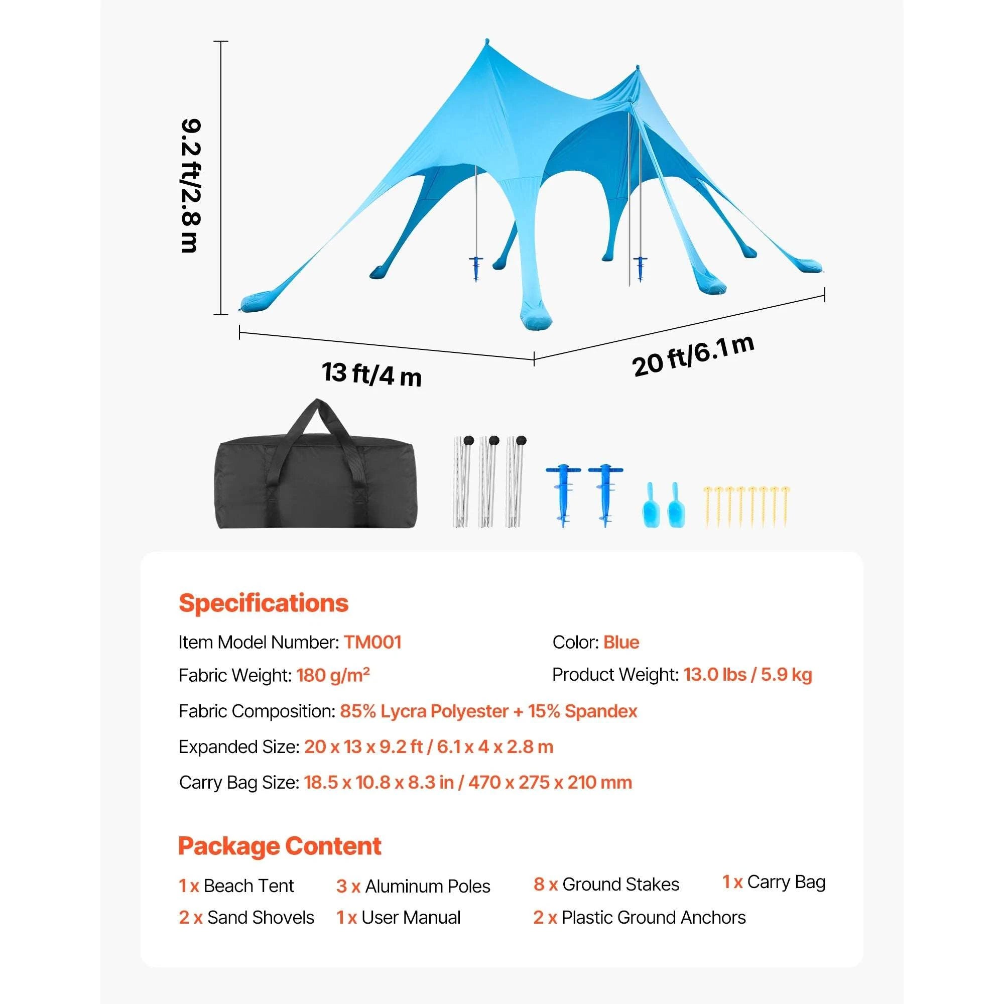 Beach Tent Sun Shelter UPF50+ Pop Up Canopy for 3–4 People-10x10x6.6ft Green 4 / United States
