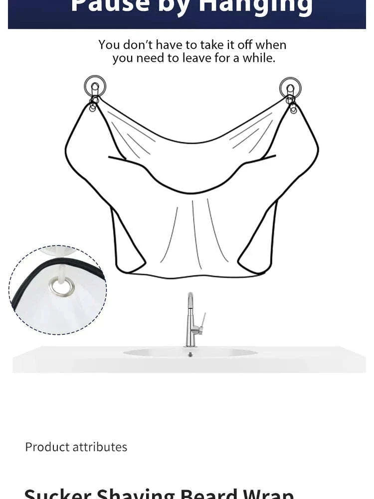 Beard Catcher Shaving Apron for a Cleaner Grooming Routine-G563B white