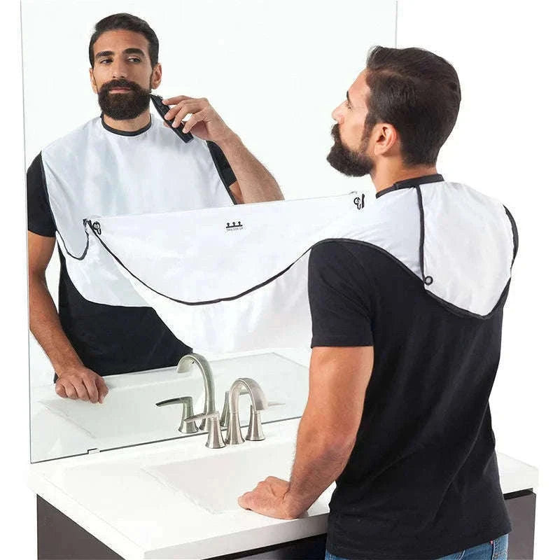Beard Catcher Shaving Apron for a Cleaner Grooming Routine-G563B white