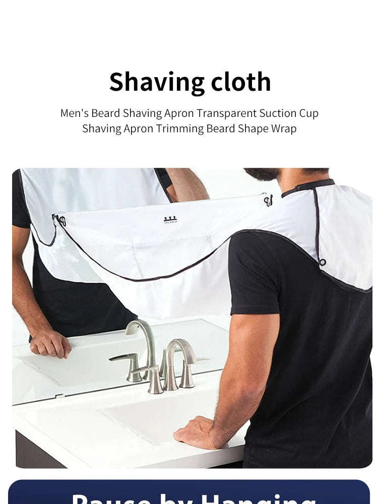 Beard Catcher Shaving Apron for Mess‑Free Grooming-G563B white