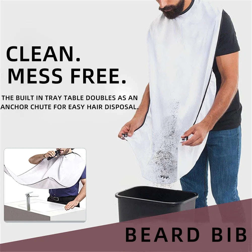 Beard Catcher Shaving Apron for Mess‑Free Grooming-G563B white