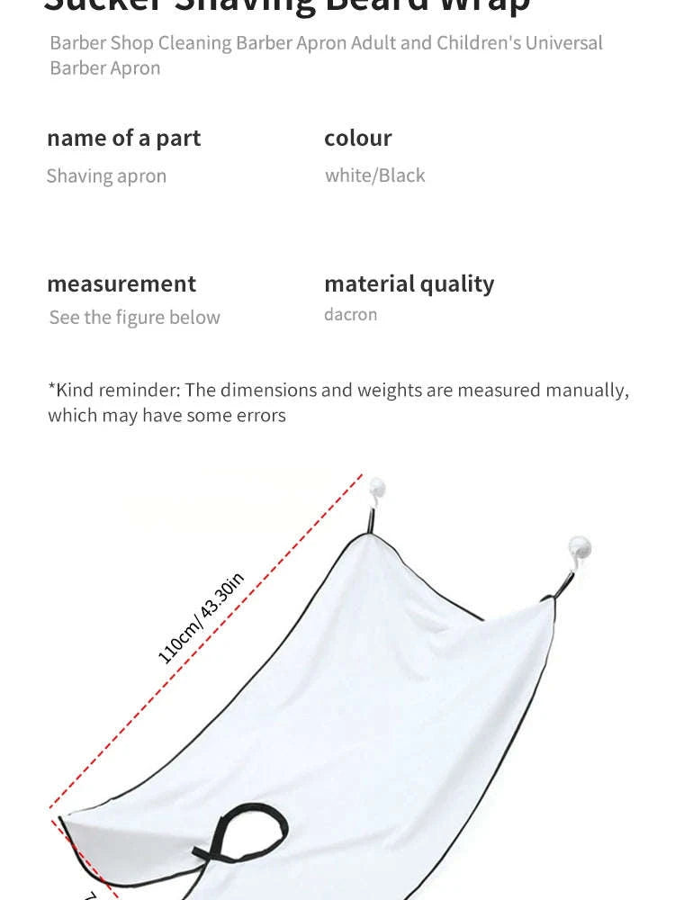 Beard Catcher Shaving Apron for Mess‑Free Grooming-G563B white